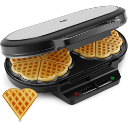 Heart-Shaped Waffle Maker - YASHE SW-2122M - Double Waffle Plates, Non-Stick Coating, Adjustable Temperature, 1200W
