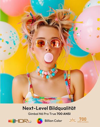 Проектор Smart Beamer N6 Pro: 4K, Full HD, WiFi 6, Автофокус, Netflix, Android/iPhone, для дому та на вулицю