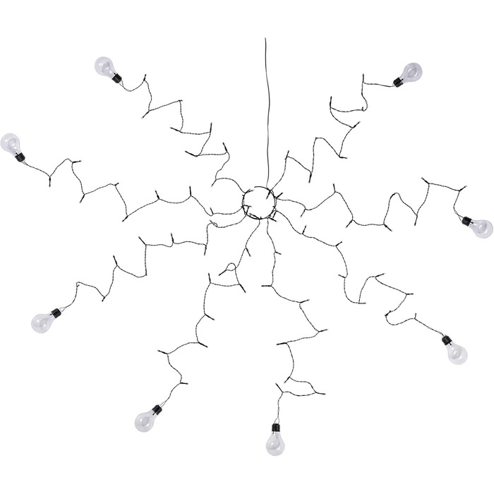 Lights4fun LED Party String Lights for Parasol, Balcony, Warm White, Timer, Battery Operated, String Lights, LED Bulbs, Parasol with LED Lighting, Gazebo Shade Lighting