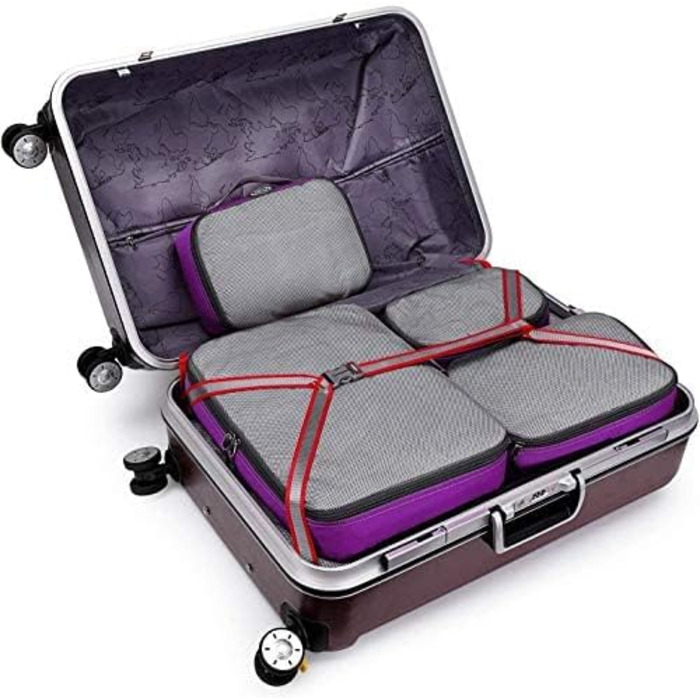 Органайзери для валізи G4Free (фіолетовий, 6шт) - набір для подорожей