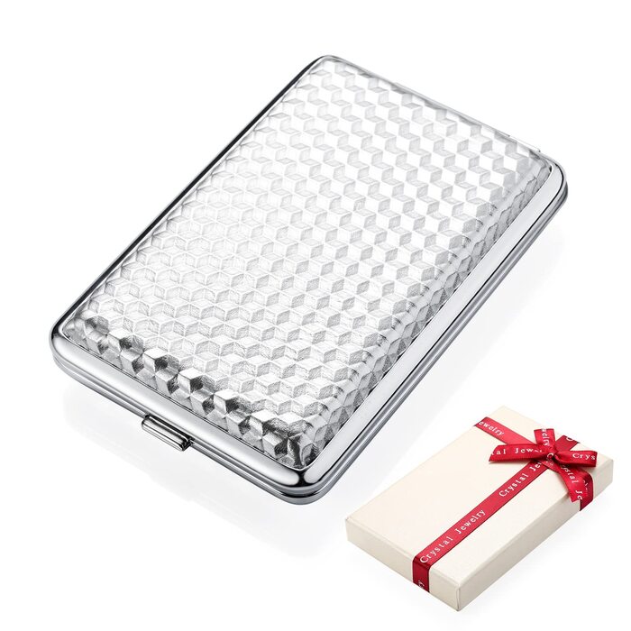 Чохол для сигарет з PU шкіри на 14 сигарет: чорний, срібний, червоний, синій (з подарунковою коробкою)