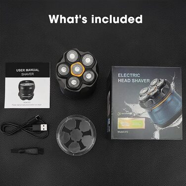 Електричний гостроювач голови для чоловіків Glatzen Rasierer, водонепроникний IPX6, LED дисплей, бездротовий, з індикатором заряду батареї