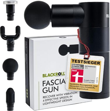 BLACKROLL® Масажер для м'язів та фасцій Fascia Gun - Міні масажер з USB-C, 4 насадки, 4 рівні інтенсивності, для зняття болю та розслаблення