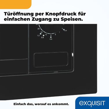 Вбудована мікрохвильова піч Exquisit EMW20-DG-020 | 800 Вт, 1000 Вт гриль, 8 автопрограм, діаметр обертового столу 27 см, нержавіюча сталь, чорний колір, ручне керування
