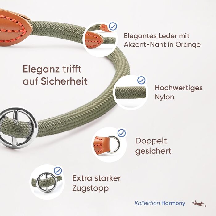 Нашийник для собак Freudentier Zugstopp - для ретріверів, малі, середні та великі породи (лісовий зелений, M)