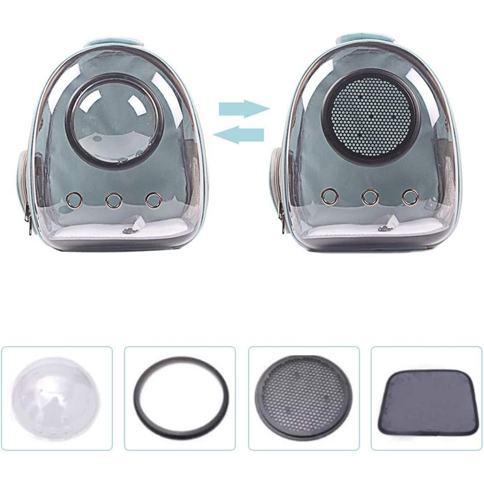 Рюкзак-переноска для котів та собак, рюкзак для тварин, рюкзак-капсула для маленьких котів, цуценят, собак, кроликів, схвалений авіакомпаніями, з вентиляцією, білий