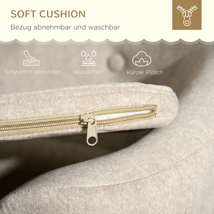 PawHut dog sofa back pocket, plush cover with cushion, cat bed, suitable for small dogs, puppies, 70 x 47 x 30 cm, cream white | Aosom