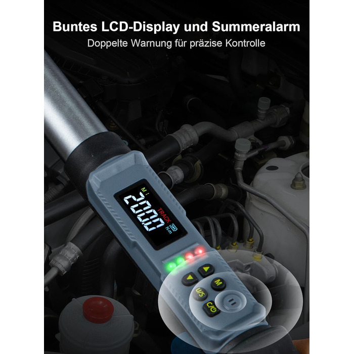 Цифровий шуруповерт з моментом, 2.66-53.1 In-lbs/ 1/4'' Drive, 17-340Nm, з індикатором крутного моменту, звуковим сигналом та LED-дисплеєм, 27 в 1