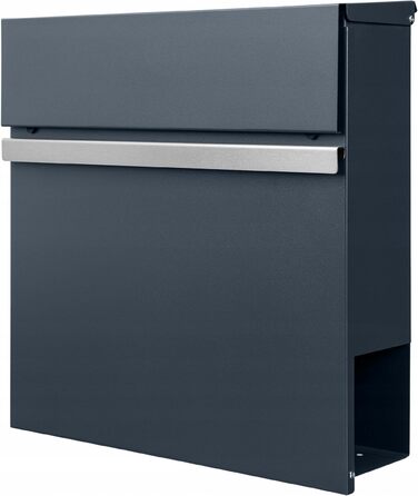 Поштова скринька настінна Anthrazit RAL 7016, велика (XXL) з можливістю гравіювання адреси та відділенням для газет