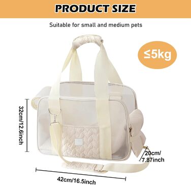 Транспортувальна сумка для собак та котів до 5 кг – Легка та дихаюча переноска для маленьких тварин, з ременем безпеки та кишенями, ідеальна для авто, подорожей та відпочинку на природі