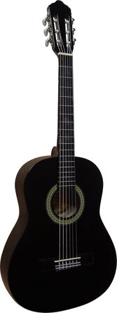 Концертна гітара в комплекті: юнацька класична гітара, чорна матова, з чохлом, каподастром, струнами та налаштувальником. MIBK