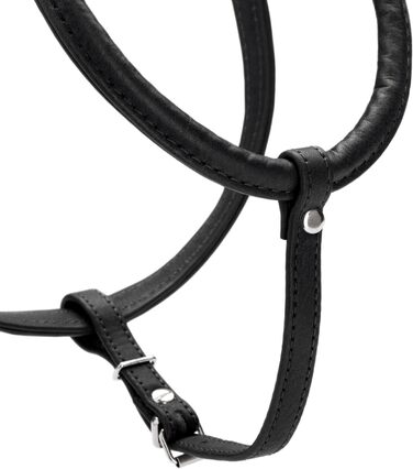 Нашийник для собак HUNTER Round & Soft Canadian UP, чорний, м'яка шкіра, безшовний, для догляду за шерстю, екологічний, Made in Germany, розмір XXS-XS