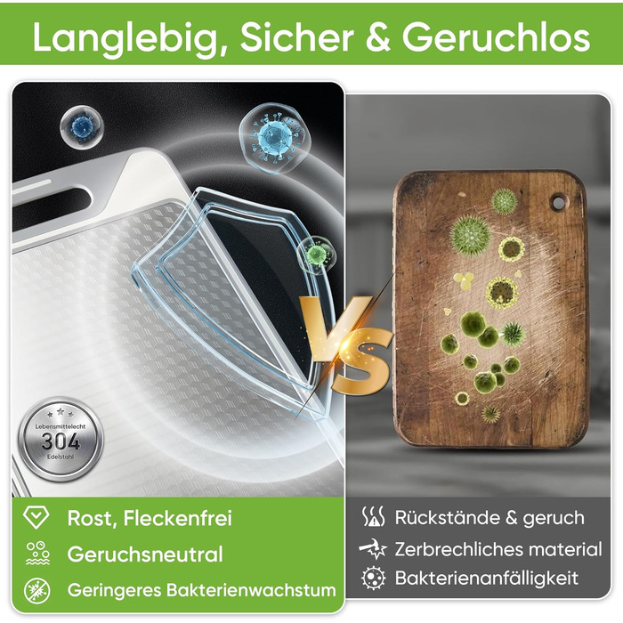 Ніжне дерев'яне обробне дошка з нержавіючої сталі, двостороннє, з силіконовим краєм, для кухні, з жолобками для соку, антипригарне, для захисту ножів