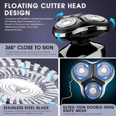 Електричний набір для гоління Anluomania 4-в-1: гоління, стрижка бороди, триммінг, видалення волосся з носа. LED дисплей, акумулятор, для подорожей