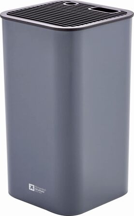 RICHARDSON SHEFFIELD Knife Block Grey, Universal Block for Knives, With Flexible Grid, Space for Scissors and Sharpener, Non-Slip