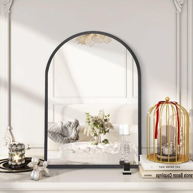 Дзеркало овальне настінне, 45x65 см, чорний, металевий каркас для ванної/вітальні/спальні