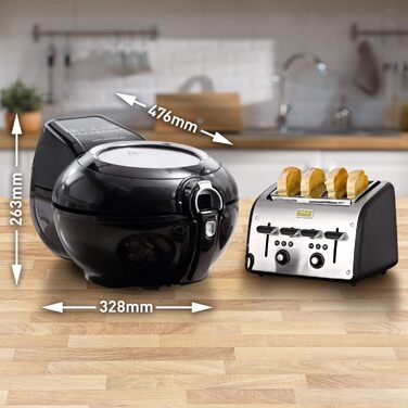 Аерофритюрниця Tefal ActiFry Genius XL 2в1, 1,7 кг, 9 програм, для 8 осіб, з мішалкою, без олії, чорна