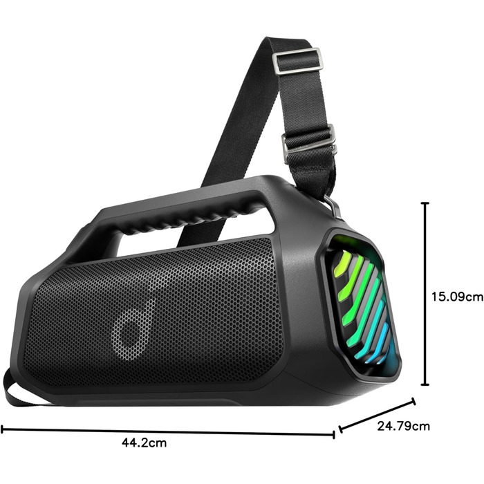 Портативна Bluetooth колонка soundcore Boom 2 Pro 140 Вт, IP68, RGB підсвітка, Powerbank, BT 5.3