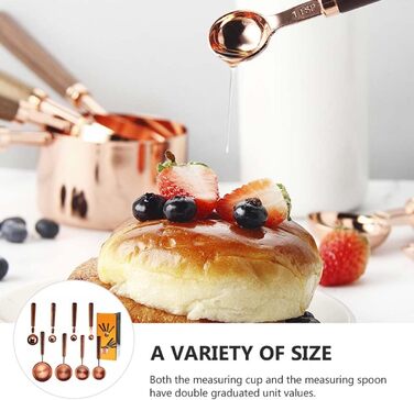Cieeo 2-piece baking tool set, measuring cups, the cook, liquids, measuring cup, measuring spoon, measuring spoons, flour, kitchenware, measuring spoons, baking, measuring spoons and cup, stainless steel, golden.