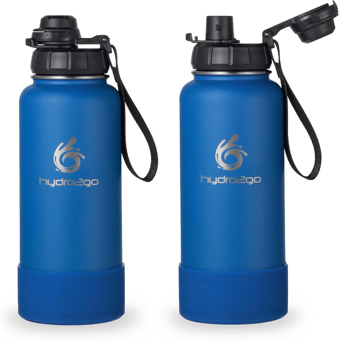 Термофляга Hydro2Go Edelstahl 950 мл з соломинкою, синя - ізольована, BPA-free, не протікає, для спорту та активного відпочинку
