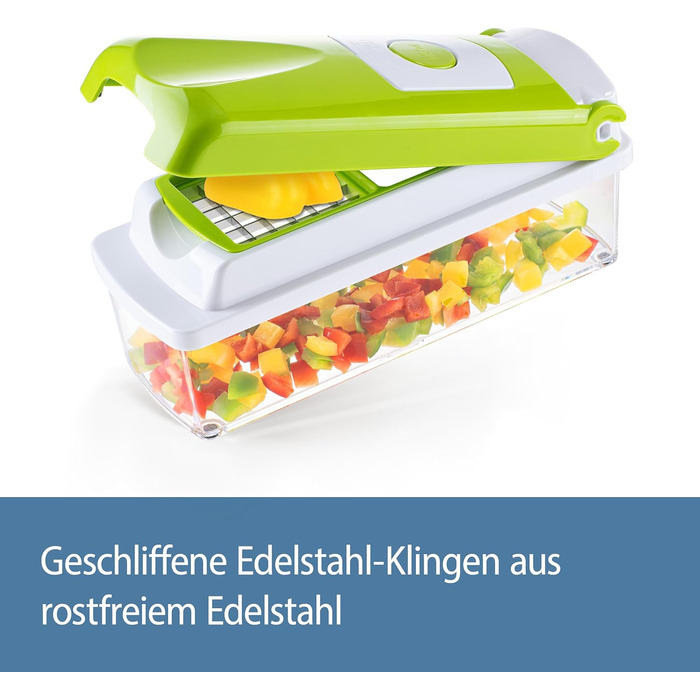 Набір для нарізки овочів Genius Nicer Dicer Smart (14 шт.) - набір для нарізки кубиками, соломкою, слайсами, смужками та чвертями, з рецептами. Включає салатослайсер, мандоліну та овочечистка.