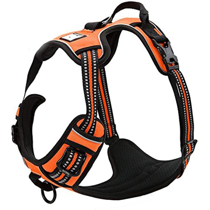 Шлейка для собак Truelove TLH5651, посилена, світловідбиваючі шви, для активних прогулянок (Помаранчевий, M)