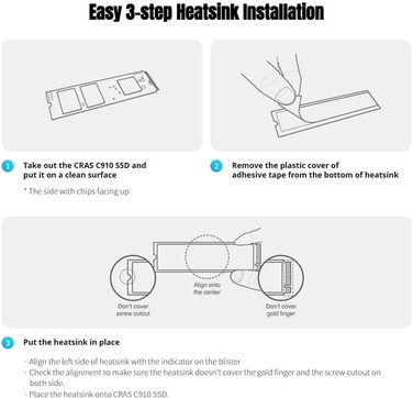 SSD KLEVV CRAS C910 1TB M.2 NVMe PCIe Gen4x4 з радіатором, до 5000 МБ/с