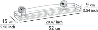 WENKO Vacuum-Loc Wand Maxiablage Milazzo, Bathroom Shelf in Wire Basket Design, Mounting without Drilling, Chrome-plated Metal, 51 x 8 x 15 cm