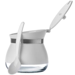 Цукорниця KADAX з ложкою, 270мл, контейнер для цукру з порошковим покриттям, 9x9см, цукрониця в 2 кольорах, дозатор для спецій з кришкою для чаю, цукру (білий)