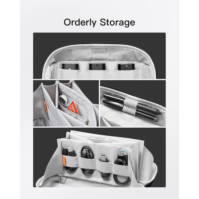 Inateck Electronics Case, Water-Resistant Accessory Bag, USB Cable Gadget Organizer Bag, Travel-Friendly