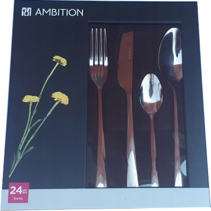 Набір столових приборів Ambition Siena, 48 предметів, на 12 осіб, полірована сталь