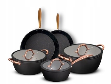 Набір каструль та сковорідок MG Home Rose Gold, 8 предметів, для індукційних плит