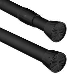 Black Extendable Telescopic Pole - Stainless Steel