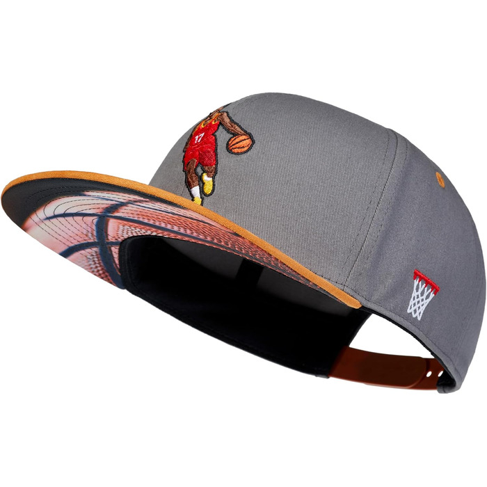 Кепки Snapback Cadency® для чоловіків та жінок, унікальні, з індивідуальними дизайнами, бейсболки з прямим козирком, регульовані, теплі зимові - темно-зелений (баскетбол - сірий)