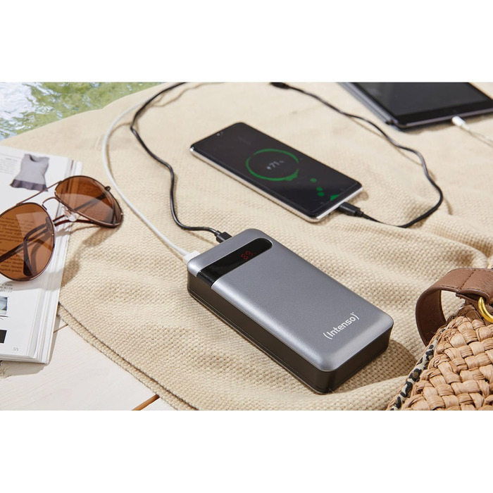 Powerbank Intenso Powerbank PD 20000mAh: Швидка зарядка, 20000mAh, сумісний зі смартфонами, планшетами, MP3-плеєрами та цифровими камерами, Anthrazit