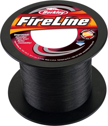 Плетена рибальська ліска Berkley FireLine Fused Original 8-жильна, надміцна та зносостійка, для делікатної ловлі, 0,10 мм, 6,2 кг, 300 м, димчаста