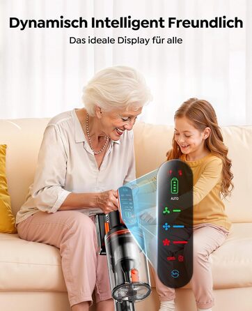 Бездротовий акумуляторний пилосос Fieety 600W з ароматерапією та гнучким з'єднанням, 65 хвилин роботи, для твердих поверхонь, килимів та авто