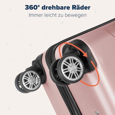 Валіза ручної поклажі TRVLMORE 54x36x20 см, рожева, з колесами