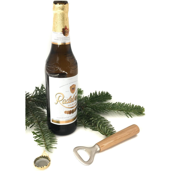 KokosnussEisen® - Premium Bottle Opener/Cap Opener - Wooden Handle Oak Wood - Made in Germany