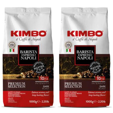 Кава в зернах Kimbo Espresso Napoletano, темне обсмаження, 1 кг (набір 2 упаковки)