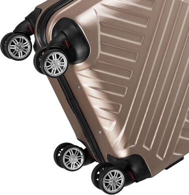 Набір валіз Zelsius 3 шт. Champagne | ABS, з кодовим замком, роздільниками всередині | Ручна валіза, набір валіз, Trolley, велика валіза