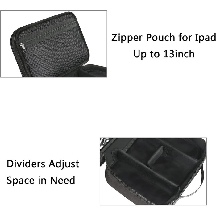 MATEIN Cable Organizer Bag, Large Cable Bag Organizer Tech Pouch, Water-Resistant Electronics Bag Cable Organizer Travel Bag for IPAD, Charger, Power Bank, Black