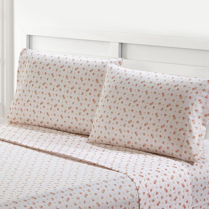 Modern Threads Soft Microfiber Printed Bed Sheets – Luxurious Microfiber Bed Sheets – Includes Fitted Sheet with Deep Pockets, Flat Sheet, and Pillowcases, Ivory Twin
