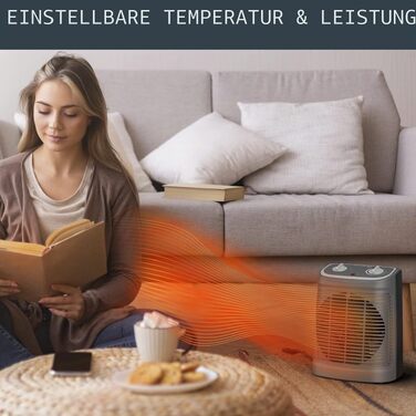 Керамічний обігрівач Rowenta SO2330 Instant Comfort, 2400 Вт, з функцією захисту від замерзання та режимом Silence, чорний, для приміщень до 15 м²
