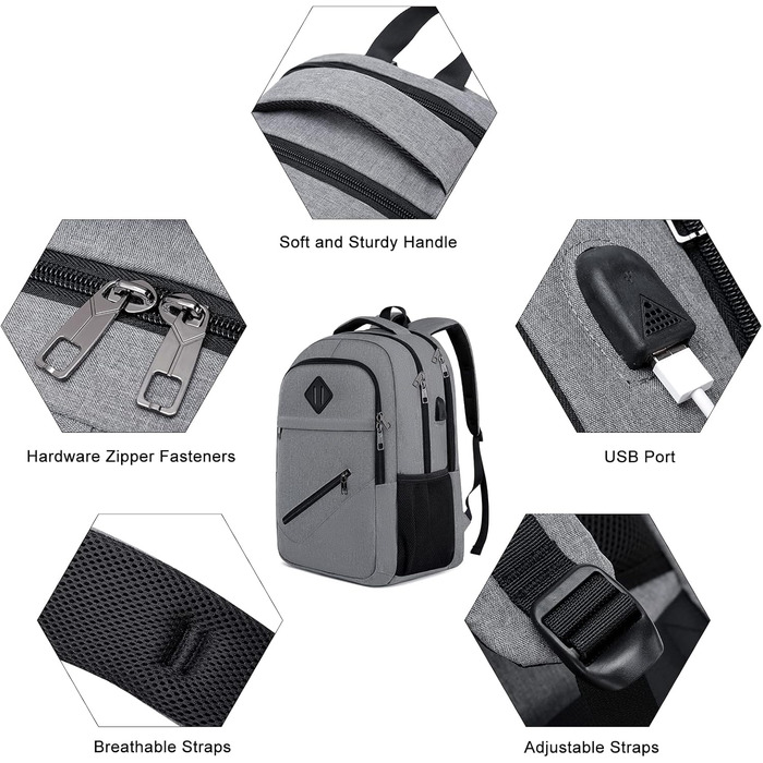 Рюкзак BIKROD для чоловіків та жінок, шкільний рюкзак для хлопчиків та дівчаток-підлітків, водонепроникний, з відділенням для ноутбука 15.6