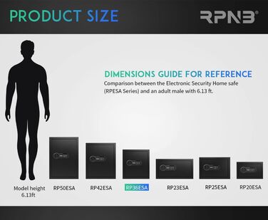 Електронний сейф RPNB Luxus Tresor з кодовим замком, 51 л - для дому, офісу, готелю, зберігання грошей та коштовностей
