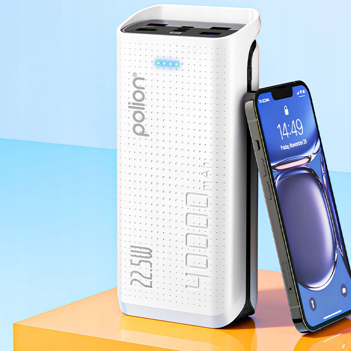 Повербанк Polion 40,000 mAh, білий