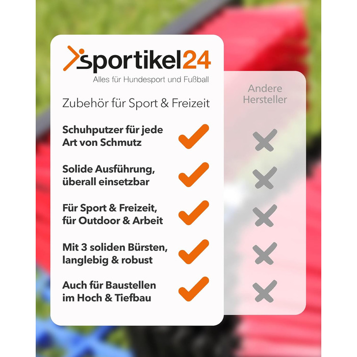 SPORTIKEL24 Shoe Cleaning Mat for Sports, Leisure, Construction & Industry – Scraper Grids for all Shoes & Boots – Dimensions: 60 cm x 30 cm x 20 cm