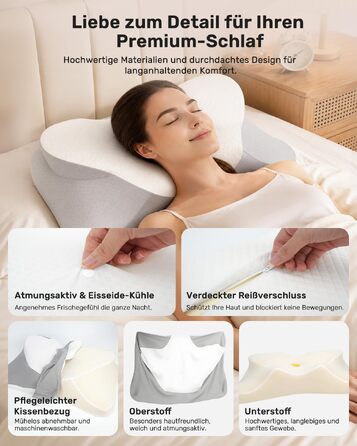 Подушка для шиї Feagar у формі метелика з ефектом пам'яті (Memory Foam), сіра