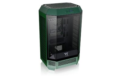 Thermaltake The Tower 300 Racing Green: Корпус ПК Micro-ATX/mini-ITX з вертикальним дизайном та 3 скляними панелями | 2x140mm вентилятори PWM | Підтримка радіатора до 420mm
